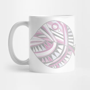 Mazipoodles New Fish Head Leaf White Gray Dusty Pink Distressed Mug